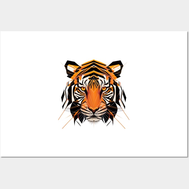 Majestic Tiger - geometric vector art Wall Art by UmagineArts